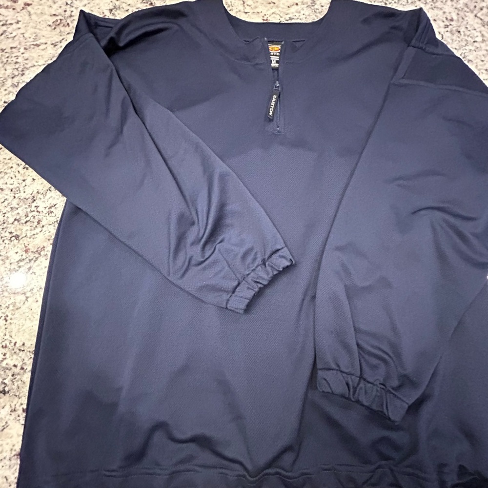 Easton Baseball Navy Blue Quarter-Zip Pullover ‎ Warmup Jacket M Like New